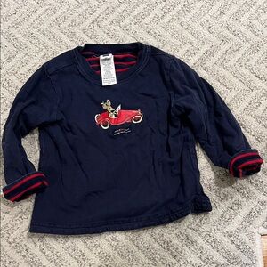 Janie and Jack Navy Blue Shirt with Red Car Graphic